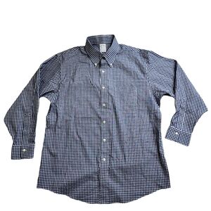 Mens Brooks Brothers Regent Fit Button Down Shirt Size 16.5 32 blue white check